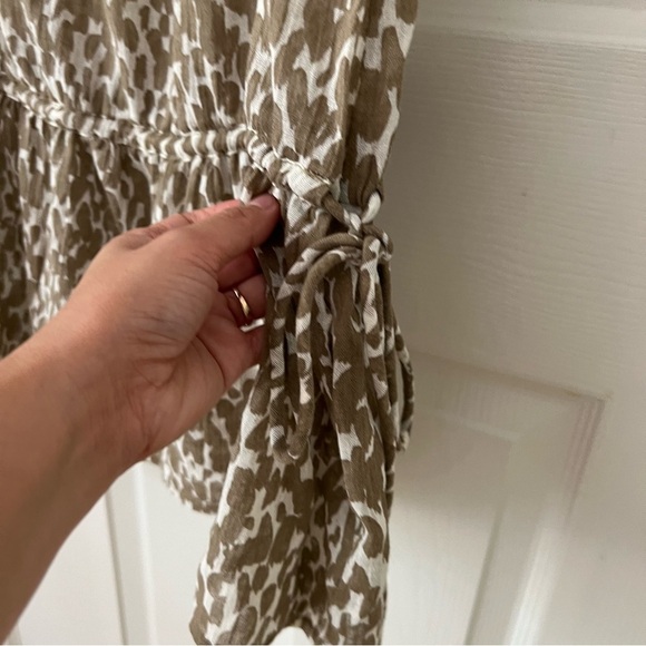 J.Crew Womens Top Small Leopard Brown Keyhole Halter Gauzy Peplum Cinched Waist - Picture 11 of 17